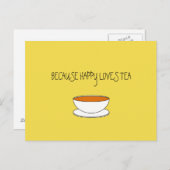 Omdat gelukkig van theeslogan houdt, Japans-stijl  Briefkaart (Voorkant / Achterkant)