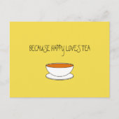 Omdat gelukkig van theeslogan houdt, Japans-stijl  Briefkaart (Voorkant)