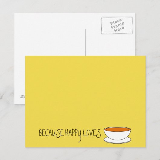 Omdat gelukkig van theeslogan houdt, Japans-stijl  Briefkaart (Voorkant / Achterkant)