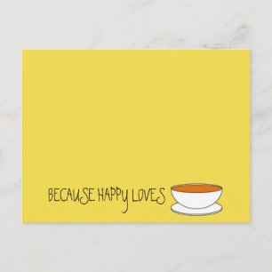 Omdat gelukkig van theeslogan houdt, Japans-stijl  Briefkaart