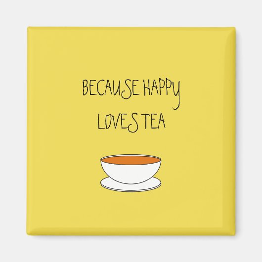 Omdat gelukkig van theeslogan houdt, Japans-stijl  Magneet (Voorkant)