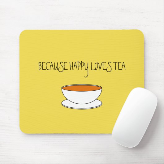 Omdat gelukkig van theeslogan houdt, Japans-stijl  Muismat (Met muis)