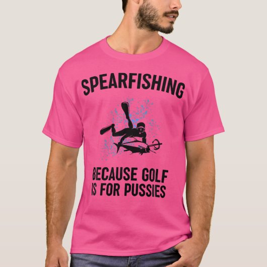 Omdat Golf Is Voor Watjes Grappig Vissen Cadeau T-shirt (Voorkant)