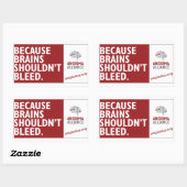 Omdat hersenen niet moeten bloeden rechthoekige sticker (Vel)