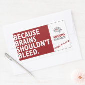 Omdat hersenen niet moeten bloeden rechthoekige sticker (Envelop)