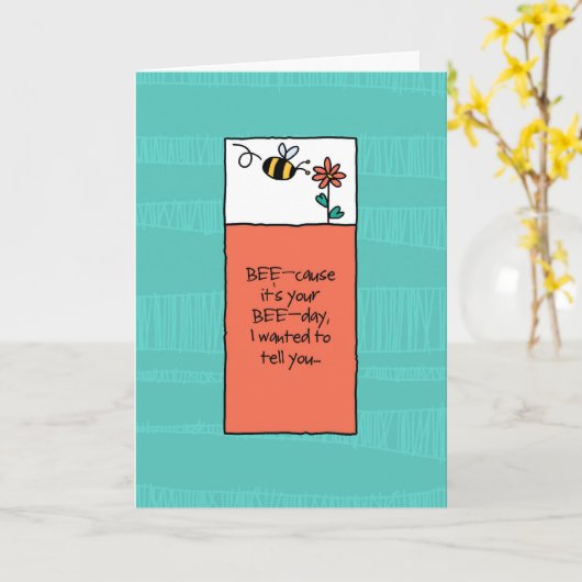 Omdat het je verjaardag is kaart (Gele Bloem)