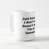 Omdat het me niet kan schelen koffiemok (Voorkant links)