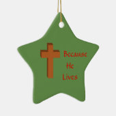 Omdat hij kerstversiering leeft keramisch ornament (Rechts)