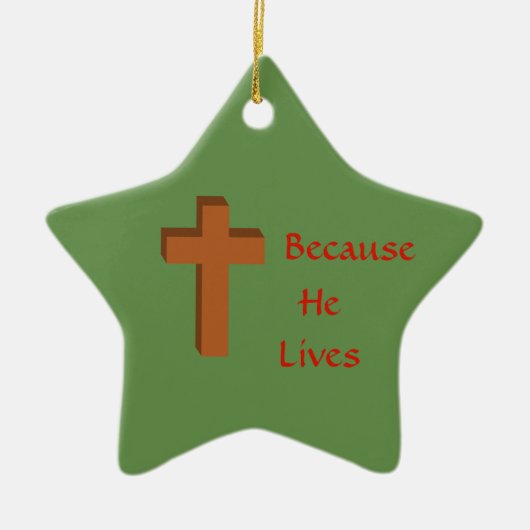 Omdat hij kerstversiering leeft keramisch ornament (Voorkant)