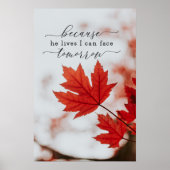 Omdat hij leeft dat ik morgen Inspirerend kan zien Poster (Voorkant)