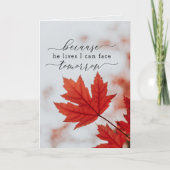 Omdat hij leeft dat ik morgen kan zien Hymn Kaart (Voorkant)