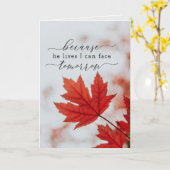 Omdat hij leeft dat ik morgen kan zien Hymn Kaart (Gele Bloem)