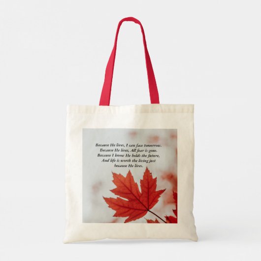 Omdat hij leeft dat ik morgen kan zien Hymn Tote Bag (Achterkant)