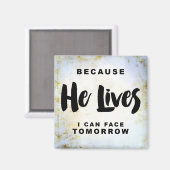 Omdat hij leeft kan ik morgen magneet onder ogen z (Voorkant / Achterkant)