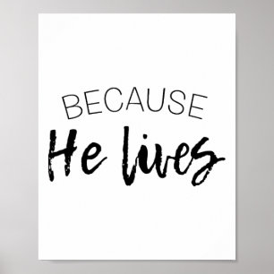 Omdat Hij Leeft Pasen Shirt Jezus Is Levend Poster
