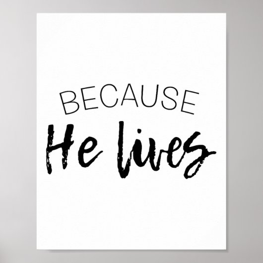 Omdat Hij Leeft Pasen Shirt Jezus Is Levend Poster (Voorkant)