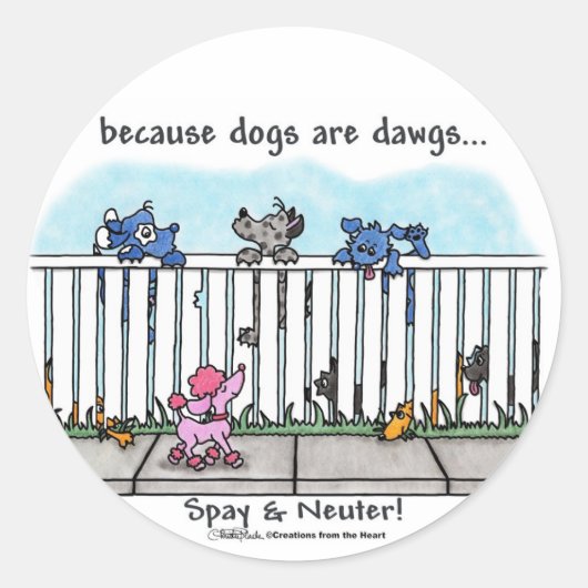 Omdat honden Dawgs zijn Ronde Sticker (Voorkant)