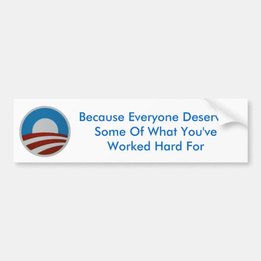 Omdat iedereen je geld verdient bumpersticker (Voorkant)