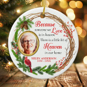 Omdat iemand die we liefhebben in de hemel Photo M Keramisch Ornament