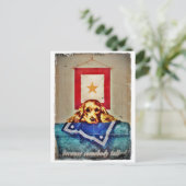 Omdat iemand een Sad Pup WWII sprak Briefkaart (Staand voorkant)