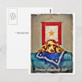 Omdat iemand een Sad Pup WWII sprak Briefkaart (Voorkant / Achterkant)