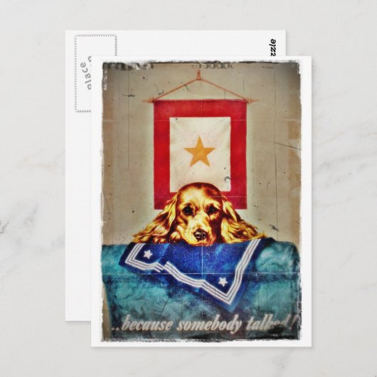 Omdat iemand een Sad Pup WWII sprak Briefkaart (Voorkant / Achterkant)