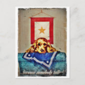 Omdat iemand een Sad Pup WWII sprak Briefkaart (Voorkant)