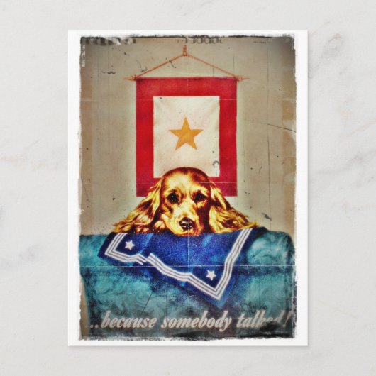 Omdat iemand een Sad Pup WWII sprak Briefkaart (Voorkant)