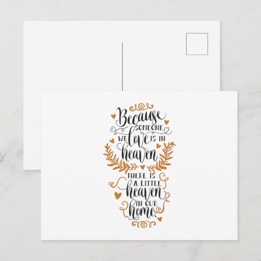 Omdat iemand van wie we houden in de hemel is briefkaart (Voorkant / Achterkant)