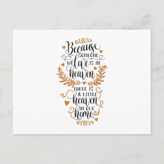 Omdat iemand van wie we houden in de hemel is briefkaart (Voorkant)