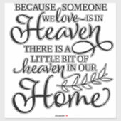 Omdat iemand van wie we houden in de Hemelse Memor Sticker (Vel)