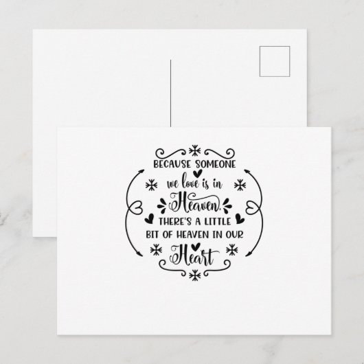 Omdat iemand waar we van houden in de hemel is er aankondigingskaart (Voorkant / Achterkant)