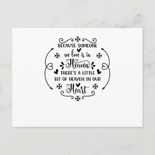 Omdat iemand waar we van houden in de hemel is er  aankondigingskaart (Voorkant)