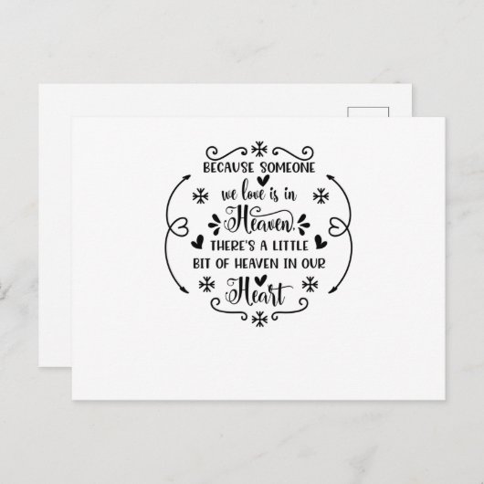 Omdat iemand waar we van houden in de hemel is er aankondigingskaart (Voorkant / Achterkant)