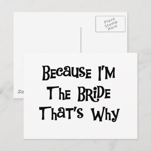Omdat ik de Bride ben Briefkaart (Voorkant / Achterkant)