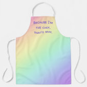 Omdat ik de Chef ben - Funny Pastel Rainbow Schort (Voorkant)