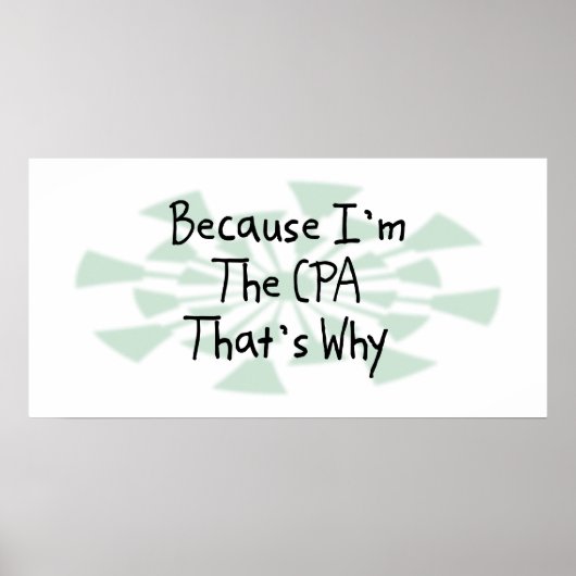Omdat ik de CPA ben Poster (Voorkant)
