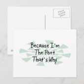 Omdat ik de dichter ben briefkaart (Voorkant / Achterkant)
