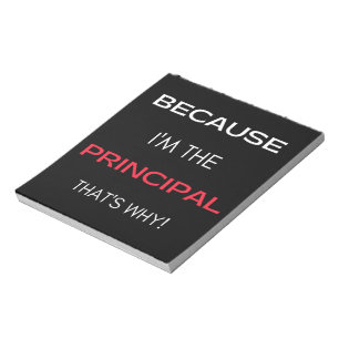 Omdat ik de directeur ben, daarom notitieblok