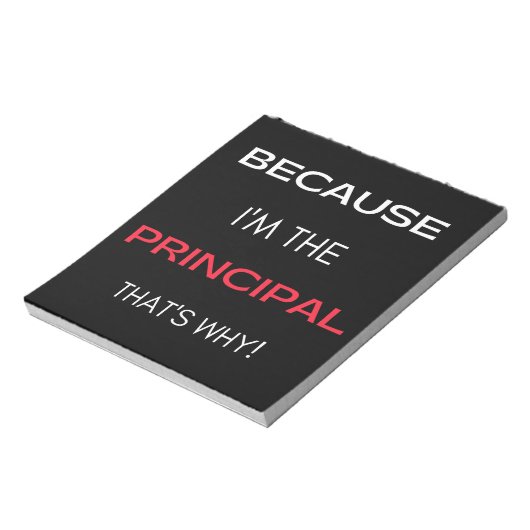 Omdat ik de directeur ben, daarom notitieblok (Linkerzijde)