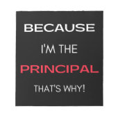 Omdat ik de directeur ben, daarom notitieblok (Voorkant)