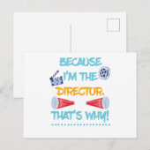 Omdat ik de directeur theatertheater Fun Gift ben Aankondigingskaart (Voorkant / Achterkant)