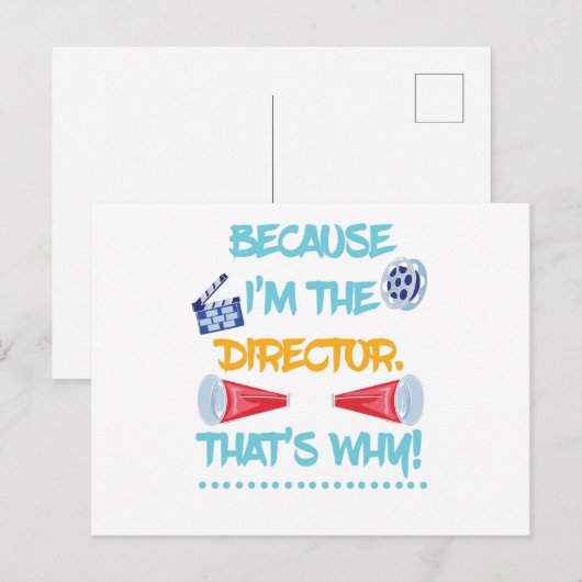 Omdat ik de directeur theatertheater Fun Gift ben Aankondigingskaart (Voorkant / Achterkant)