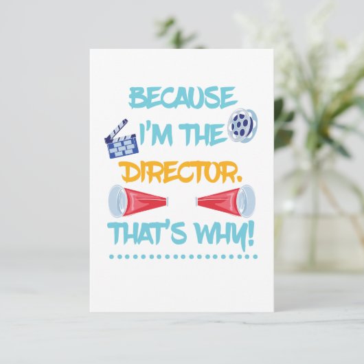 Omdat ik de directeur theatertheater Fun Gift ben Bedankkaart (Staand voorkant)