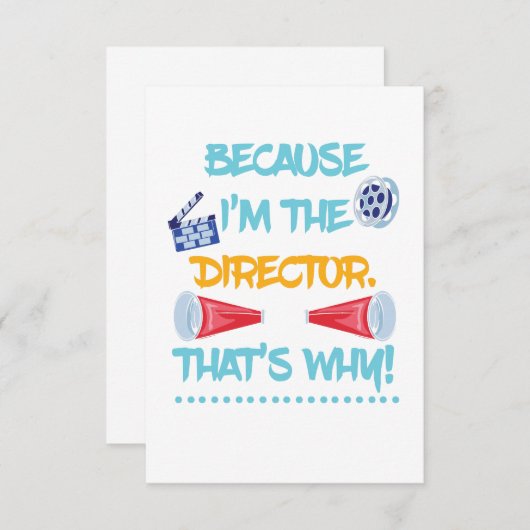 Omdat ik de directeur theatertheater Fun Gift ben Bedankkaart (Voorkant / Achterkant)