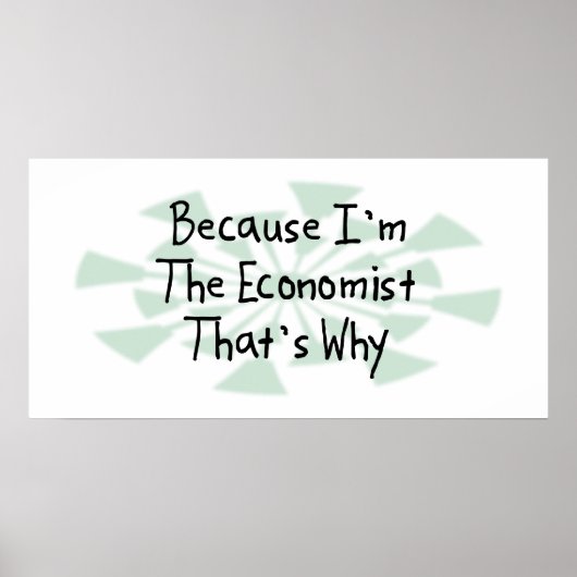 Omdat ik de econoom ben poster (Voorkant)
