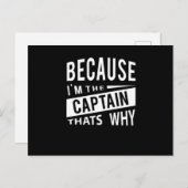 Omdat ik de kapitein ben die waarom zeemacht kapit briefkaart (Voorkant / Achterkant)