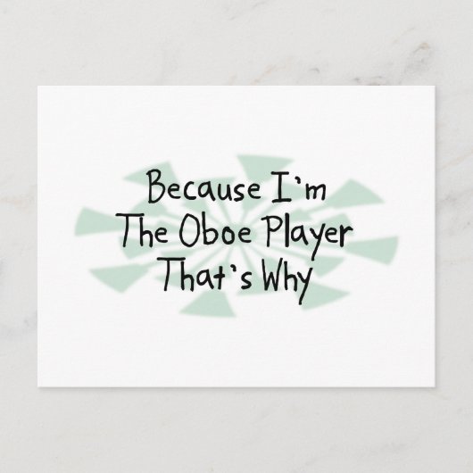 Omdat ik de Oboe Player ben Briefkaart (Voorkant)