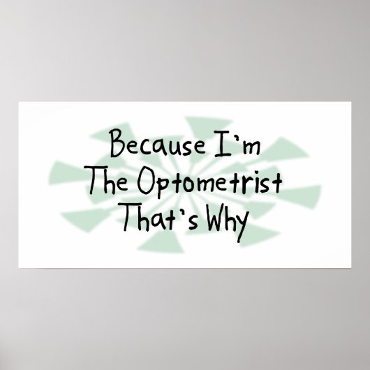 Omdat ik de Optometrist ben Poster (Voorkant)