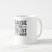 Omdat ik de romanschrijver ben, daarom koffiemok (Voorkant rechts)